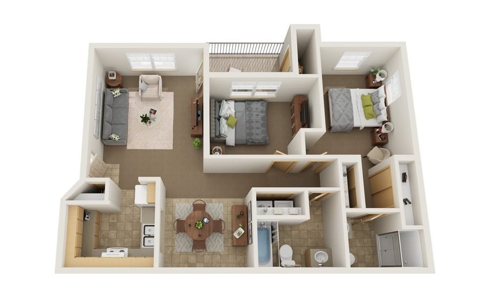 2x2 floor plan